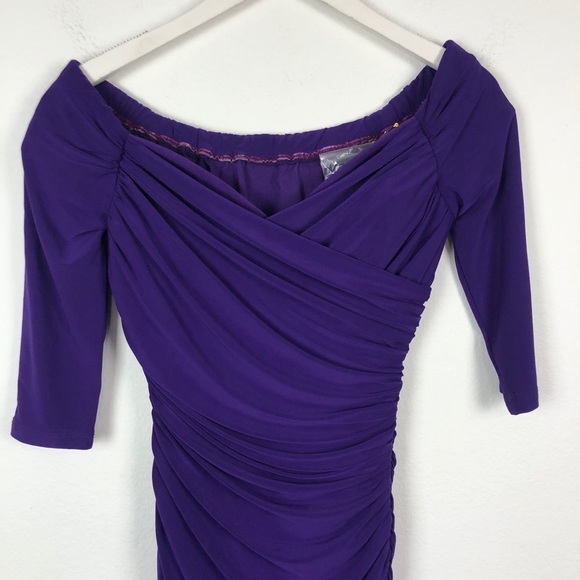 Laura Byrnes Monica purple wiggle pinup midi dress - Picture 3 of 9